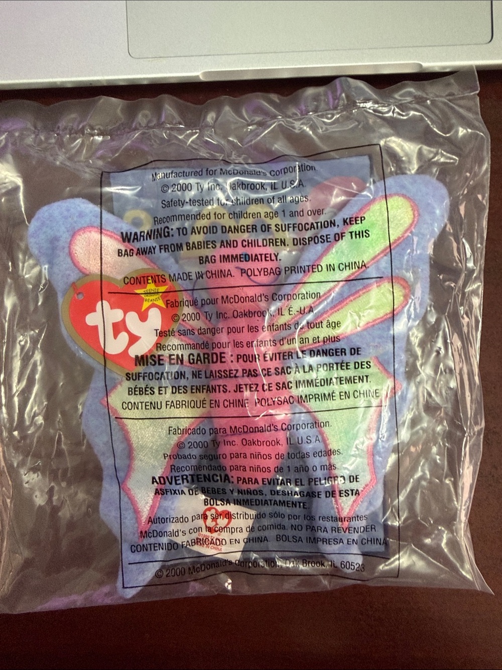 Vintage 2000 McDonald's Ty Flitter the Butterfly Plush #8 in package SEALED - Picture 3 of 4